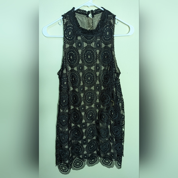 Black dress with tie, size 2 - Picture 2 of 4